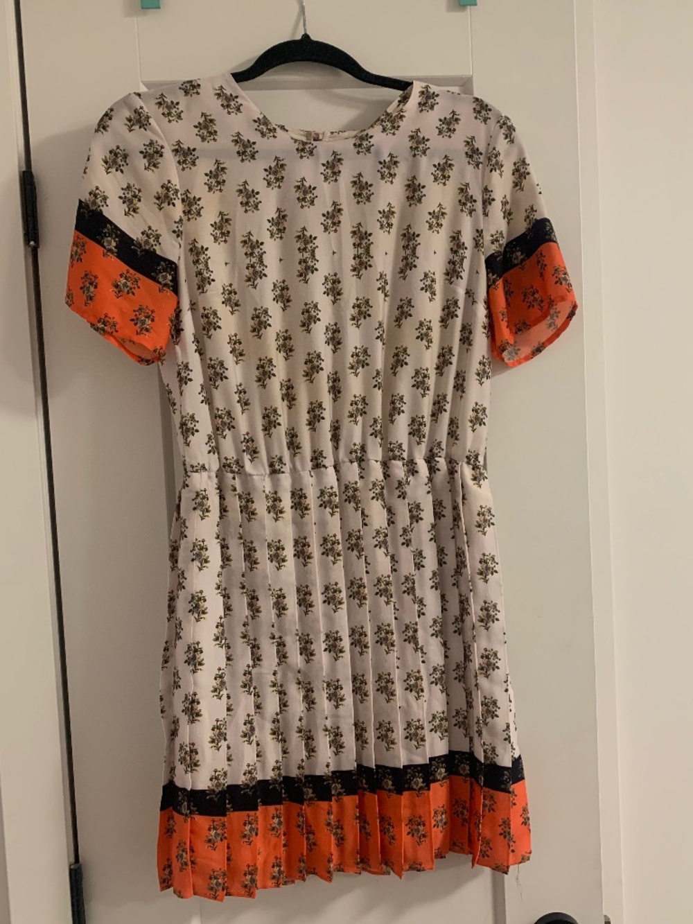 Satin white and orange TopShop dress